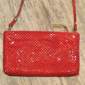 Vintage Whiting and Davis Red Metal Mesh Purse Bag